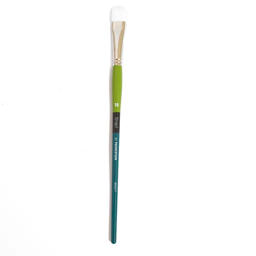 Princeton, White, Brushes, Art & School, Snap, Taklon, Bright, Long Handle, 10, 402212